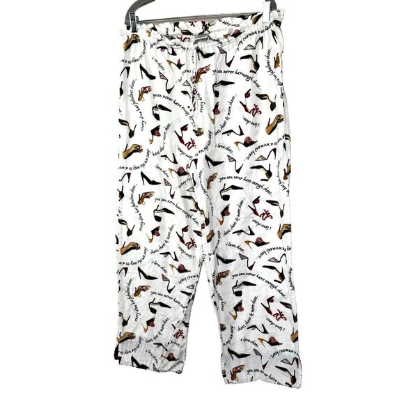 Delicates Designer Shoe Flannel M Pajama Set Red Leopard Nova Check Mobwife - Picture 3 of 16